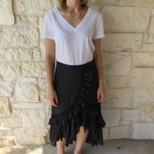 Black/white polka dot skirt